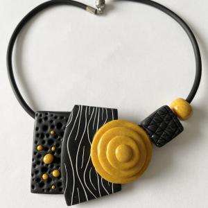 Pendentif chic (jaune) - Vente en ligne de bijoux fimo