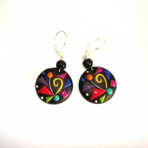 Boucles rondes (multicolore) - Vente en ligne de bijoux fimo