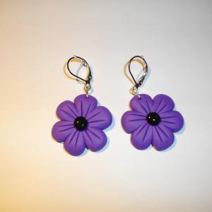 Boucles fleurs (mauve) - Vente en ligne de bijoux fimo