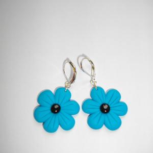 Boucles fleur (turquoise) - Vente en ligne de bijoux fimo