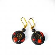 Boucles carrées (moitié argenté, noir)
