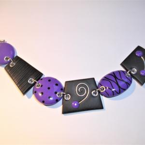 Bracelet déstructuré (mauve) - Vente en ligne de bijoux fimo