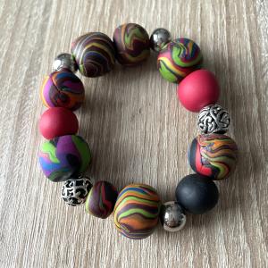 Bracelet élastique (multicolore) - Vente en ligne de bijoux fimo