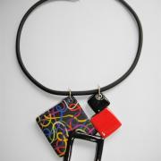 pendentif 4 carrés multicolore 2