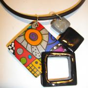 pendentif 4 carrés multicolore 4