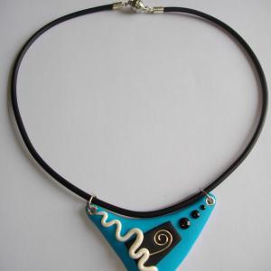 Triangle (turquoise) - Vente en ligne de bijoux fimo