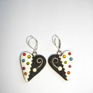 Boucles coeurs 1 - Vente en ligne de bijoux fimo