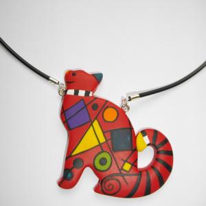 Chat rouge 1 - Vente en ligne de bijoux fimo