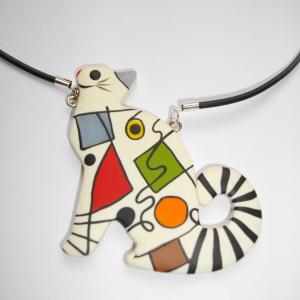 Chat blanc 1 - Vente en ligne de bijoux fimo