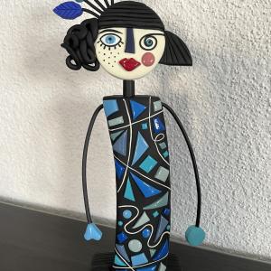 figurine (mosaique bleue) - Vente en ligne de bijoux fimo