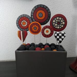 Fleurs (bordeaux) - Vente en ligne de bijoux fimo