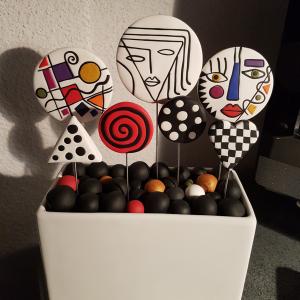 fleurs (style picasso) - Vente en ligne de bijoux fimo